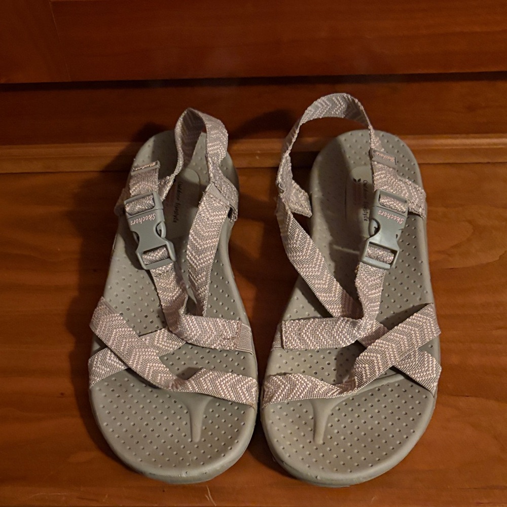 Skechers Light Pink Perforated Footbed Sandals